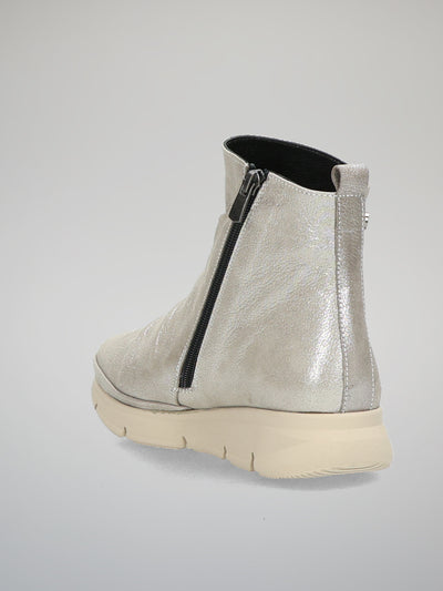 CASUAL ANKLE BOOTS - SILVER