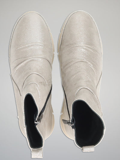 CASUAL ANKLE BOOTS - SILVER
