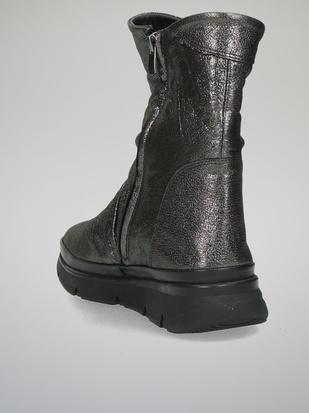 LEATHER ANKLE BOOTS - METALLIC