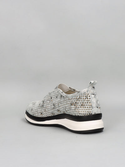 LEATHER SNEAKER - SILVER