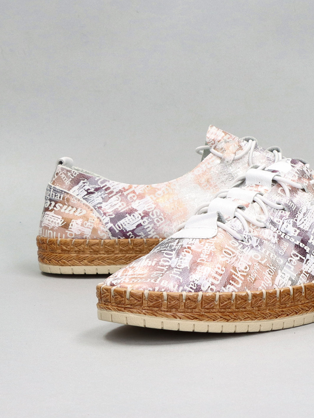 LEATHER LOW SHOES - MULTI/COLOURED