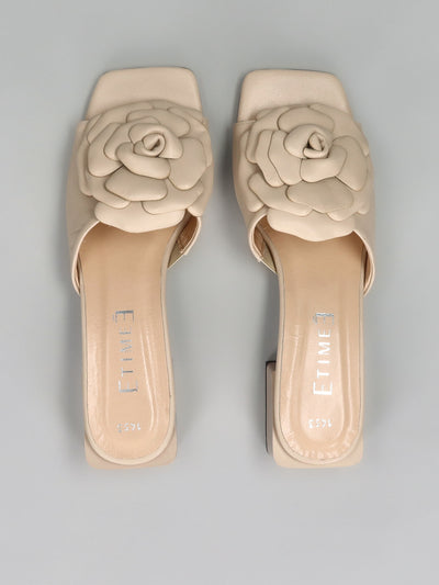 LEATHER SLIPPERS - BEIGE