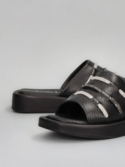 LEATHER SANDALS - BLACK