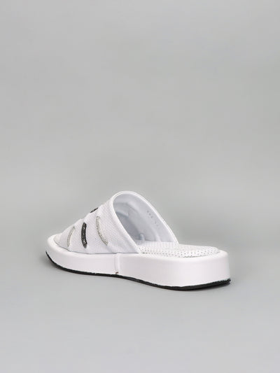 LEATHER SLIPPERS - WHITE