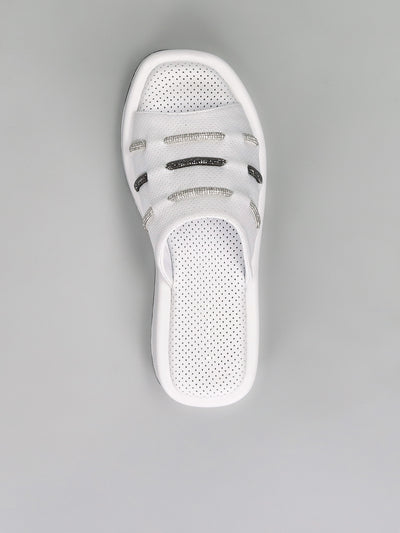 LEATHER SLIPPERS - WHITE