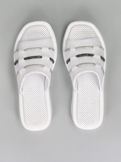 LEATHER SLIPPERS - WHITE