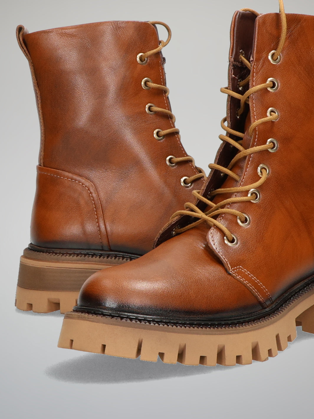 ANKLE BOOTS - COGNAC BROWN