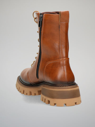 ANKLE BOOTS - COGNAC BROWN