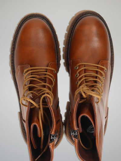 ANKLE BOOTS - COGNAC BROWN