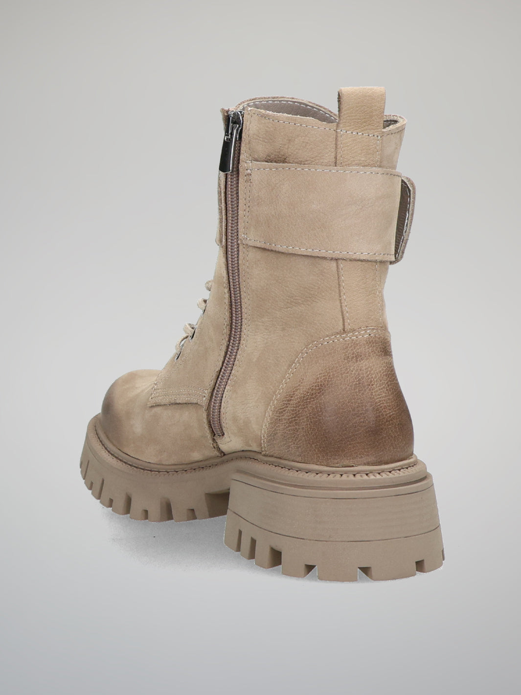 NUBUCK ANKLE BOOTS - BEIGE / BROWN