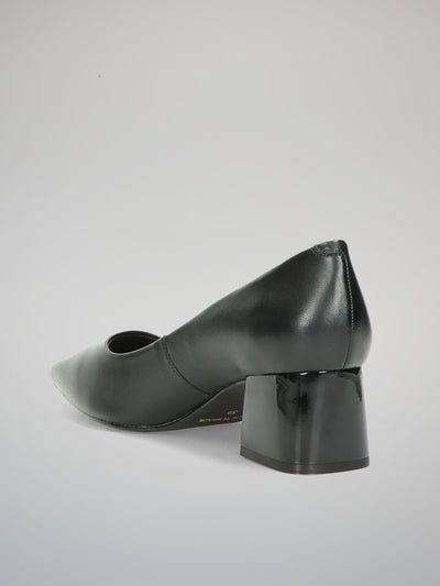 LEATHER HEELS - BLACK