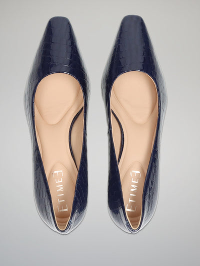 LEATHER HEELS - DARK BLUE