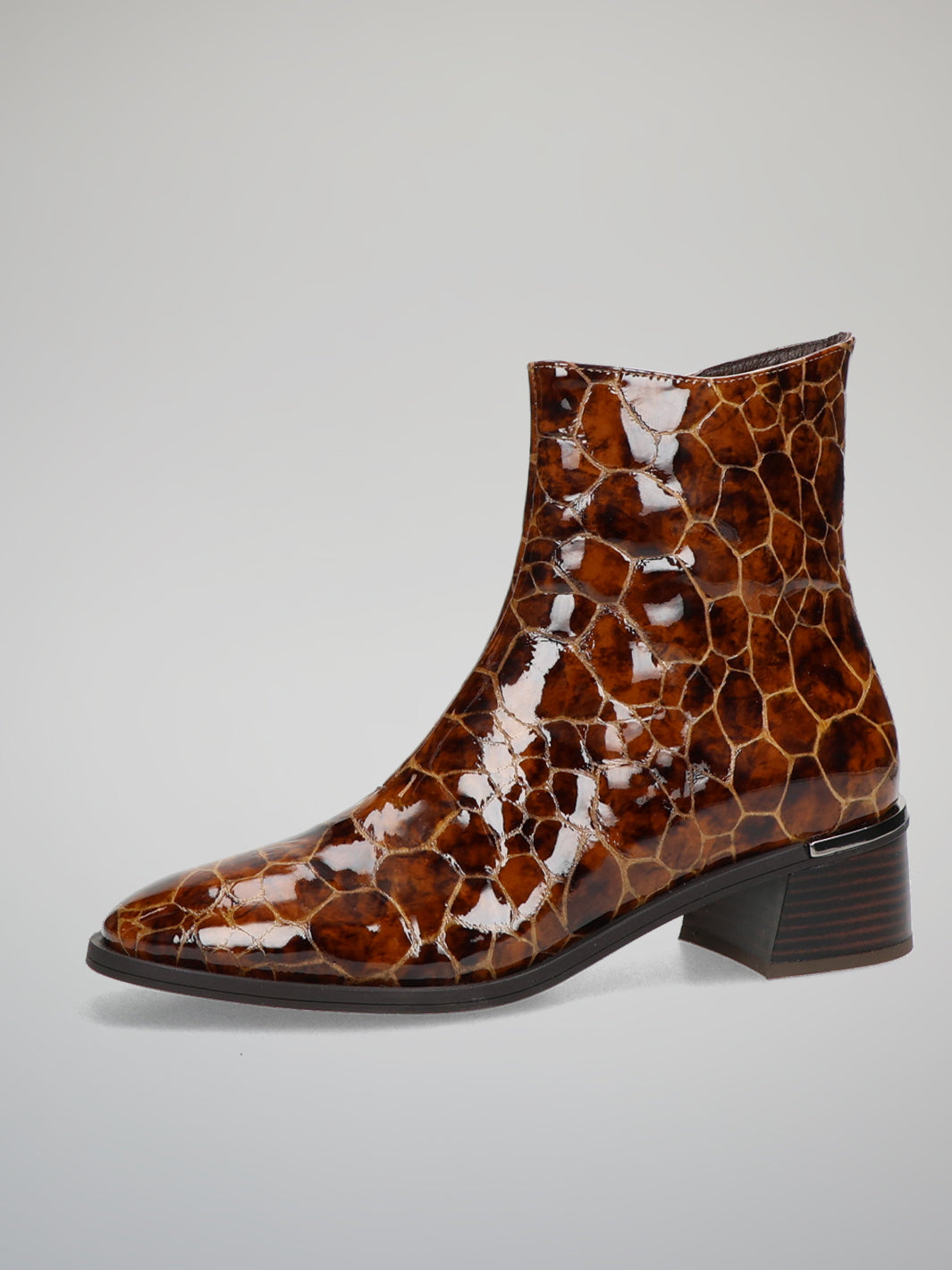 LEATHER ANKLE SHOES -  BROWN