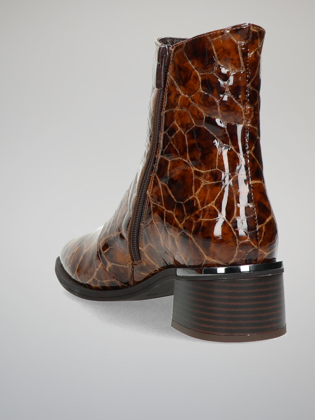 LEATHER ANKLE SHOES -  BROWN