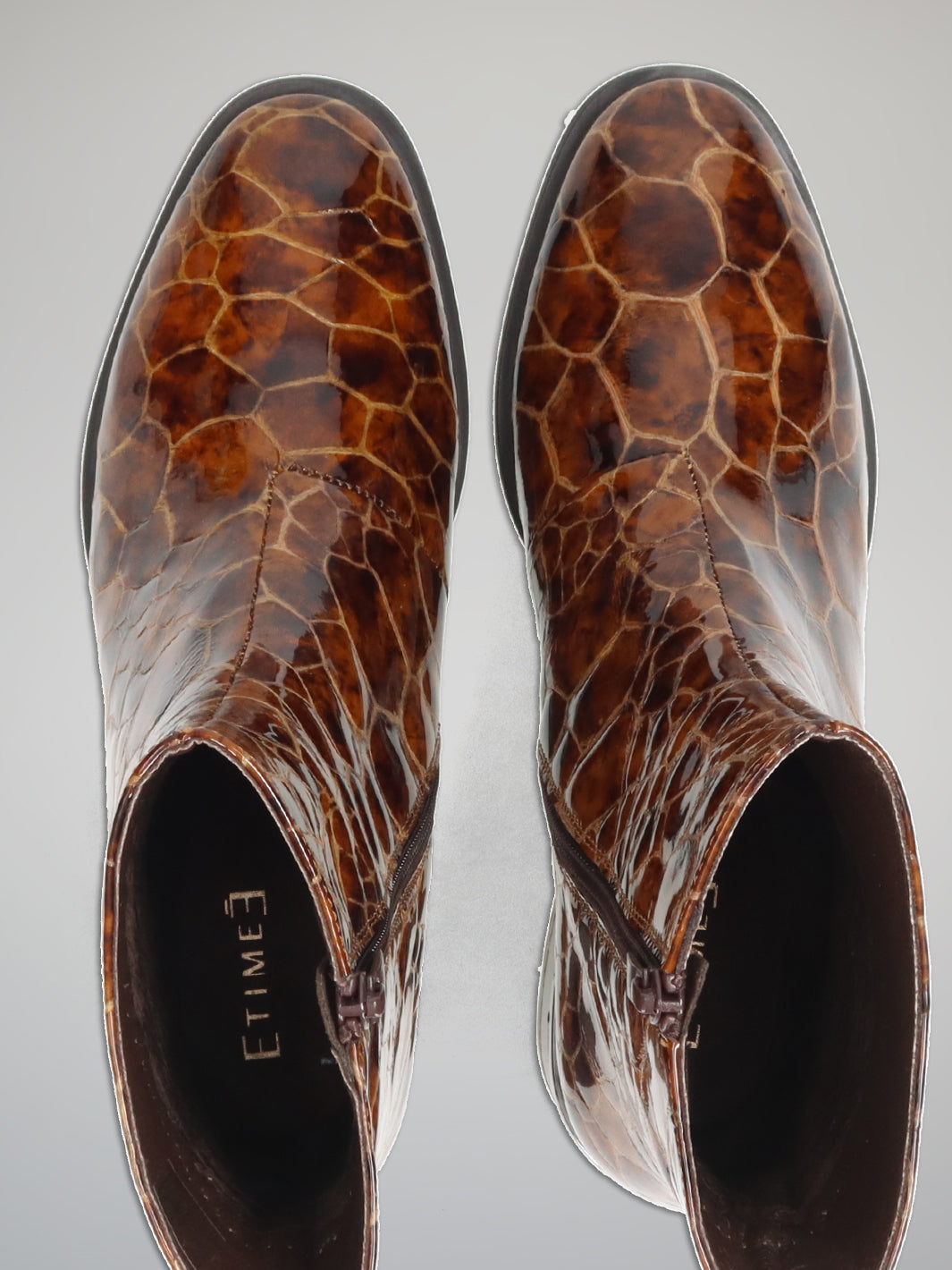 LEATHER ANKLE SHOES -  BROWN