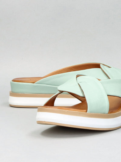 LEATHER SLIPPERS - GREEN