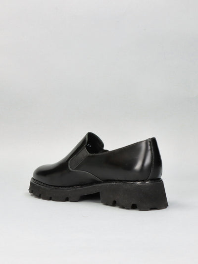 LEATHER LOW SHOES - BLACK