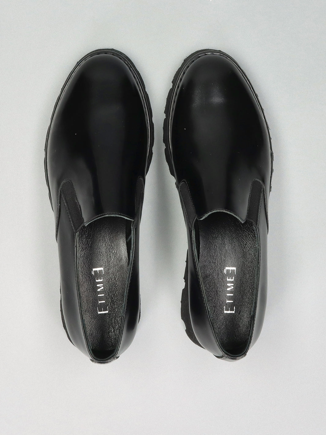 LEATHER LOW SHOES - BLACK
