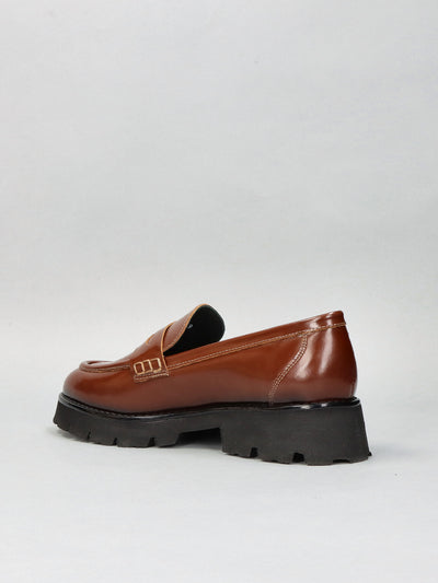 LEATHER LOW SHOES - BROWN