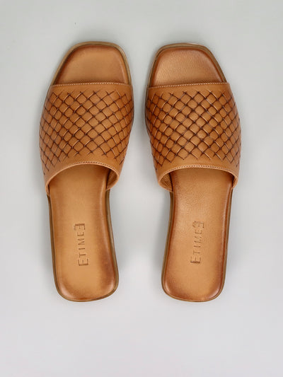 LEATHER SLIPPERS - BROWN