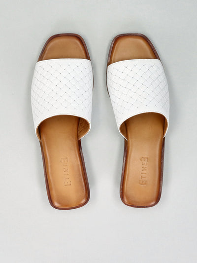 LEATHER SLIPPERS - WHITE