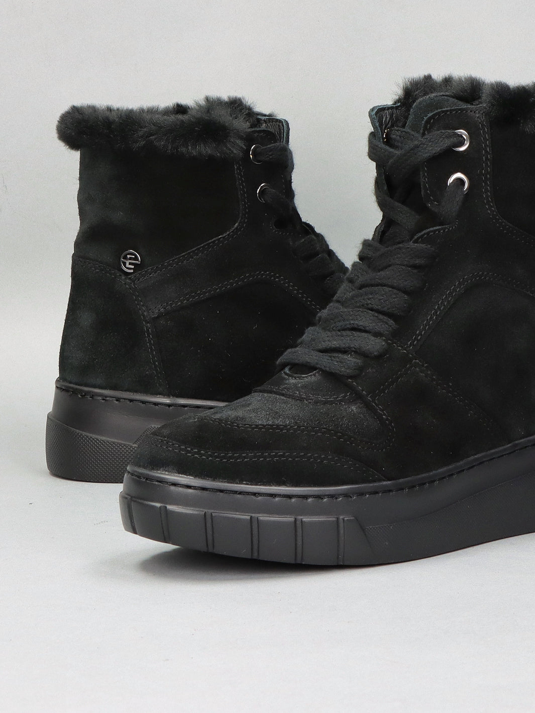 SUEDE ANKLE BOOTS - BLACK