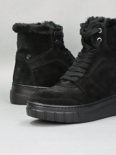SUEDE ANKLE BOOTS - BLACK