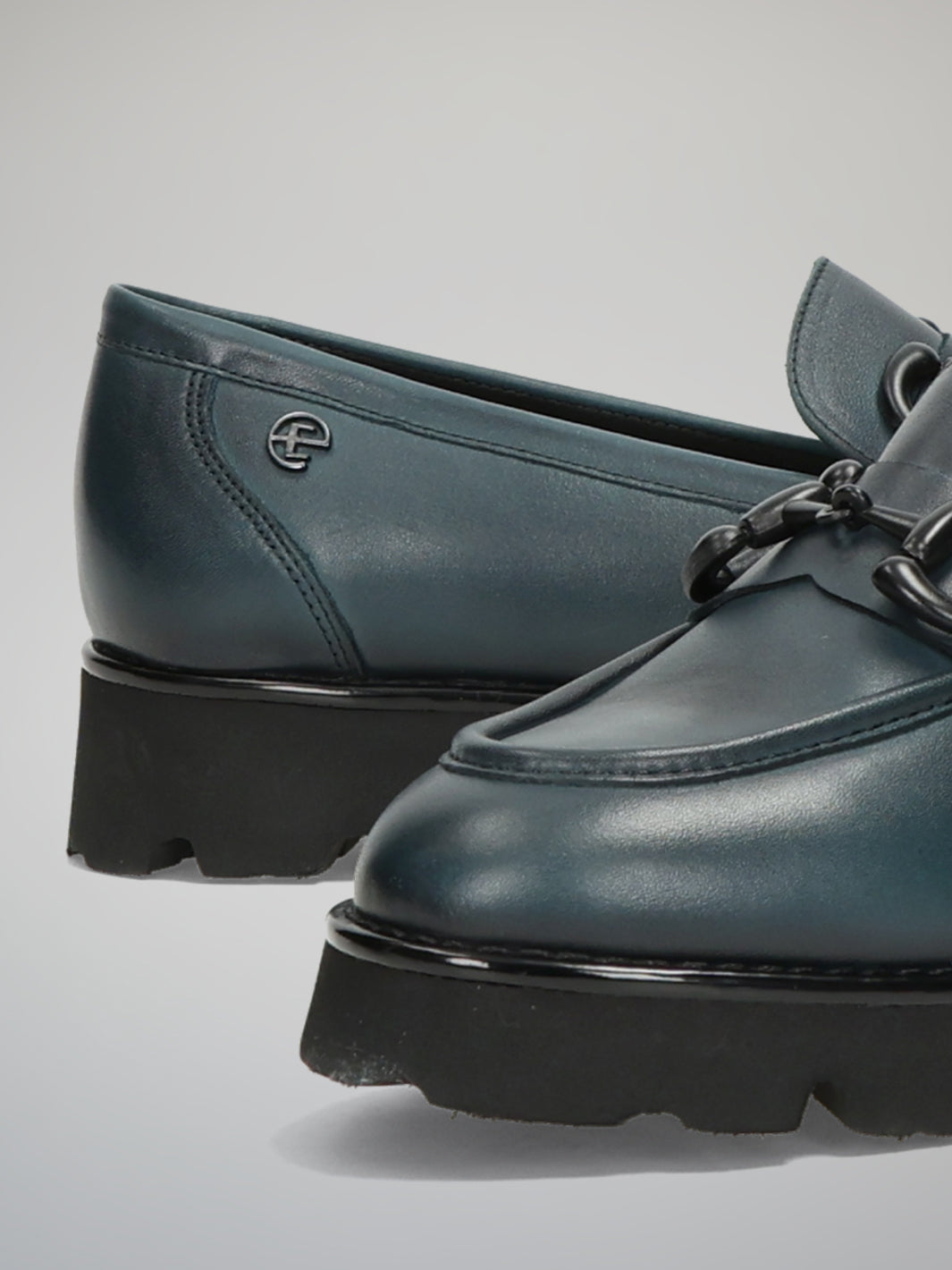 LEATHER LOW SHOES - DARK BLUE