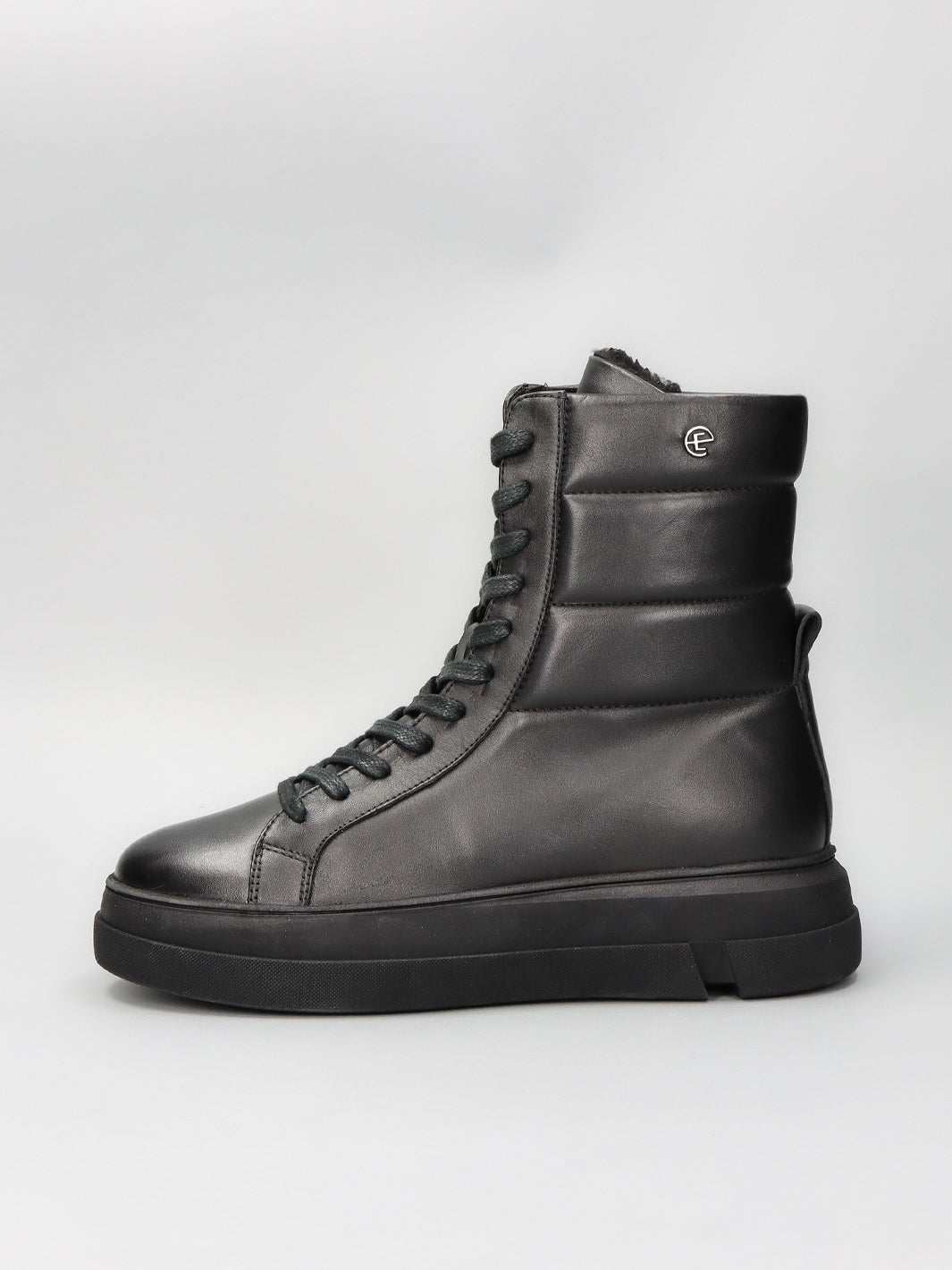 LEATHER ANKLE BOOTS - BLACK