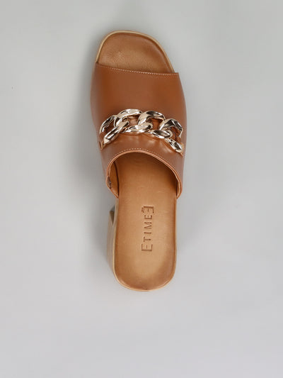 LEATHER SLIPPERS - BROWN
