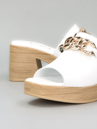 LEATHER SLIPPERS - WHITE