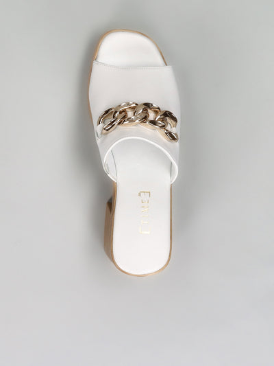 LEATHER SLIPPERS - WHITE