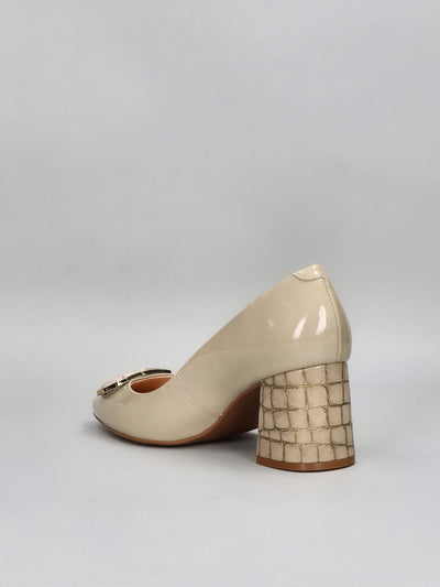 LEATHER PUMPS - BEIGE