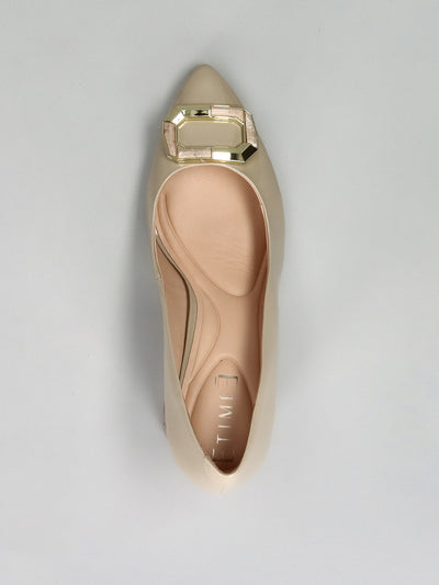 LEATHER PUMPS - BEIGE