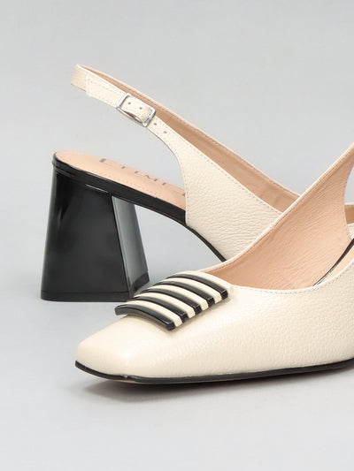 LEATHER SLINGS - BEIGE