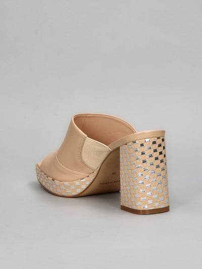 LEATHER SLIPPERS - BEIGE