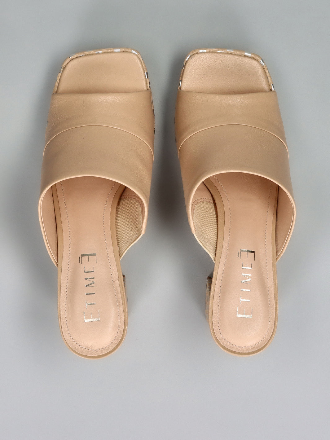 LEATHER SLIPPERS - BEIGE