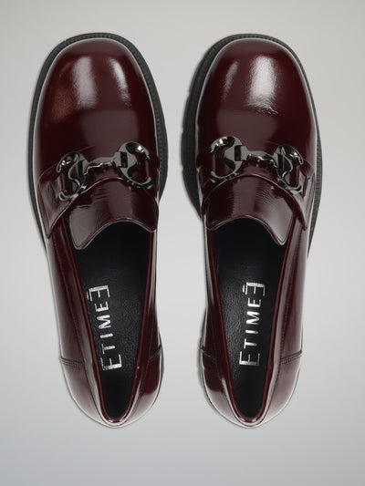LEATHER LOW SHOES - BURGUNDY
