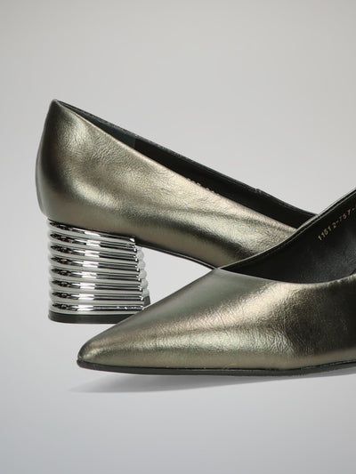 LEATHER HEELS - METALLIC