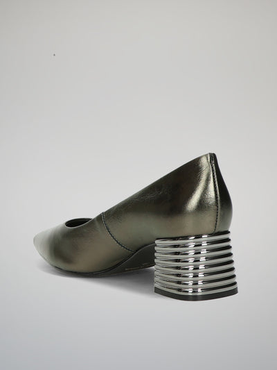 LEATHER HEELS - METALLIC