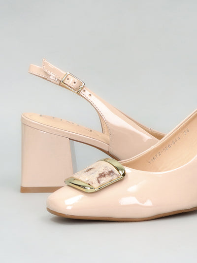 ELEGANT SLINGBACK HEELS - BEIGE
