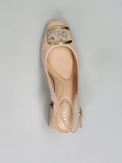 ELEGANT SLINGBACK HEELS - BEIGE