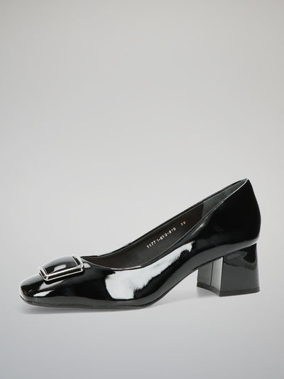 LEATHER HEELS - BLACK