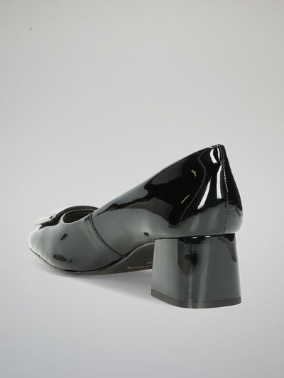 LEATHER HEELS - BLACK