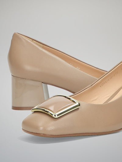 LEATHER HEELS - BEIGE