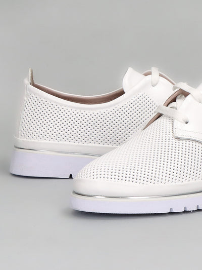 LEATHER LOW SHOES - WHITE
