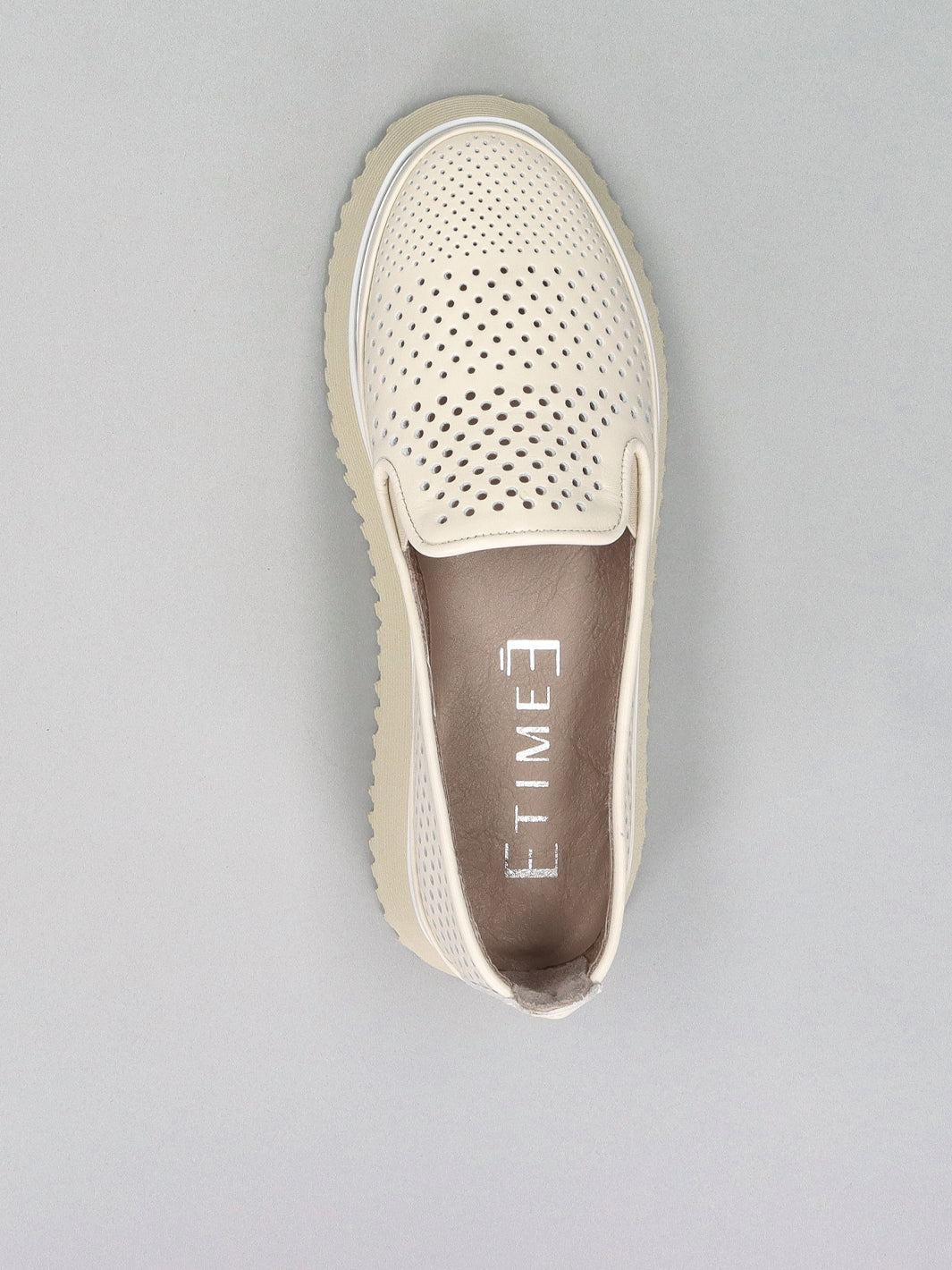 LEATHER LOW SHOES - BEIGE/WHITE