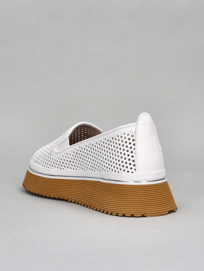 LEATHER LOW SHOES - WHITE