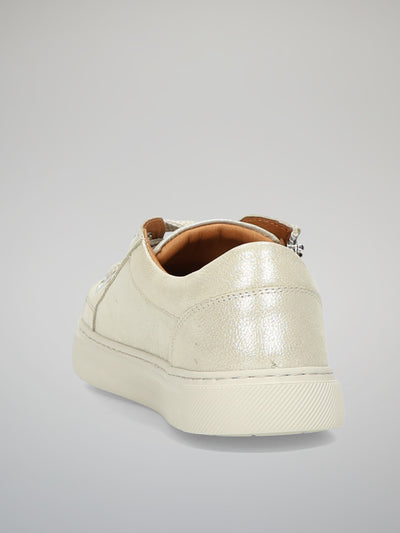 LEATHER SNEAKERS - BEIGE