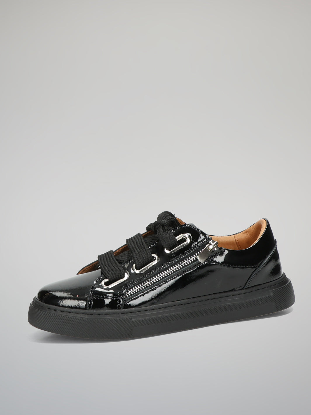 LEATHER SNEAKERS - BLACK